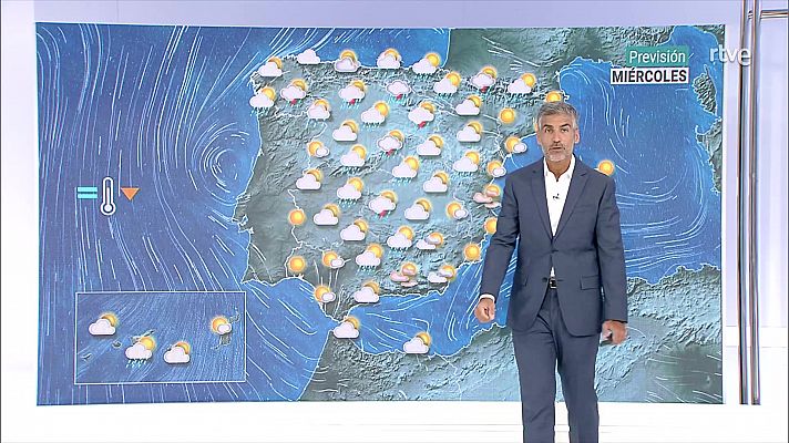 Tormentas localmente fuertes en la Cantábrica, norte de Castilla-León y en la Ibérica norte, pudiendo localmente ir acompañadas de granizo