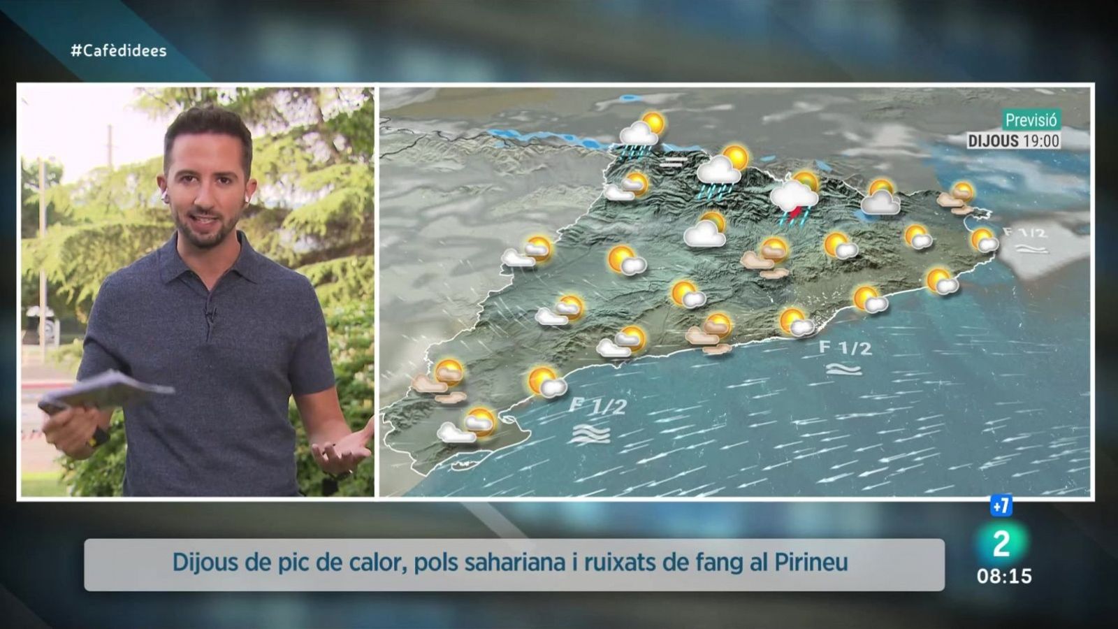 El Temps - Pic de calor, pols sahariana i ruixats de tarda abans d'un canvi de temps pel cap de setmana