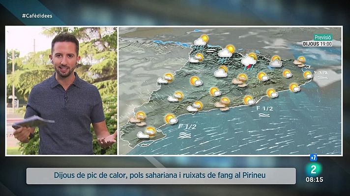 Pic de calor, pols sahariana i ruixats de tarda abans d'un canvi de temps pel cap de setmana