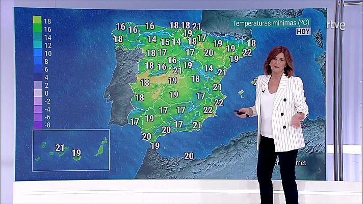 El tiempo - Chubascos y tormentas localmente fuertes en Andalucía e interior noroeste, sin descartarlas en otras zonas del centro y norte, localmente acompañados de granizo en el norte