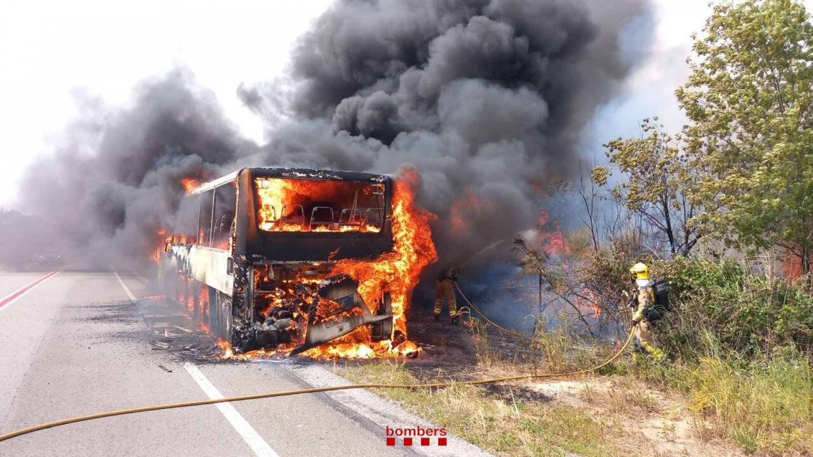 Un incendio en Tarragona obliga a evacuar un camping y corta un AVE