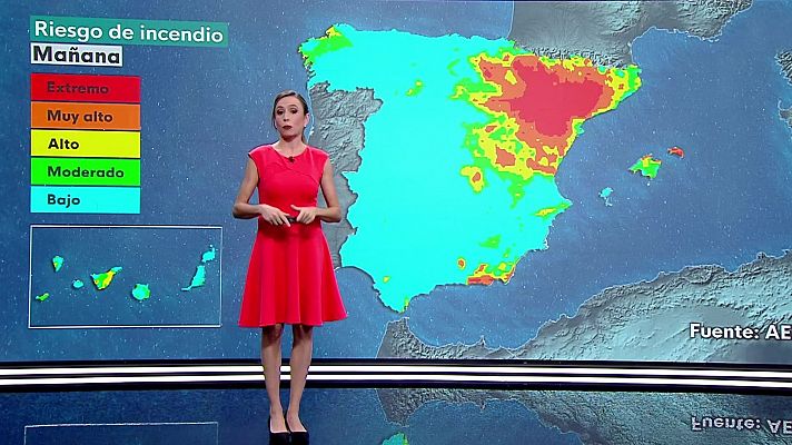 Temperaturas elevadas en zonas del centro, medio Ebro y depresiones del nordeste.