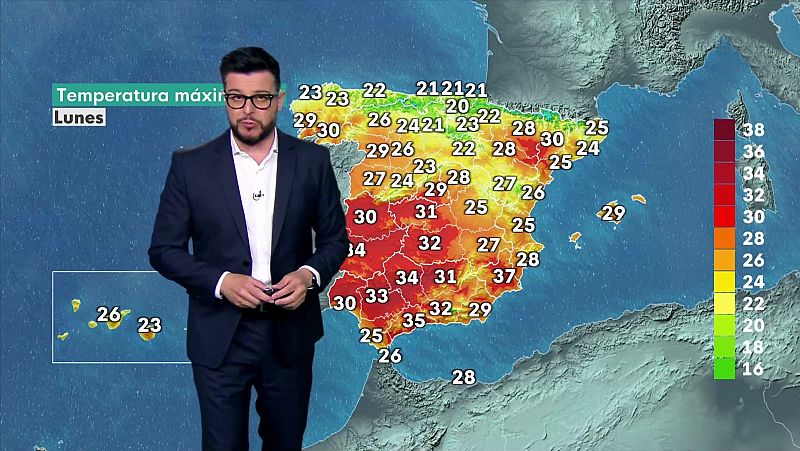 Es probable que haya calima en Baleares, Melilla y extremo sureste. En Canarias se esperan intervalos nubosos en el norte, con baja probabilidad de precipitaciones débiles - ver ahora