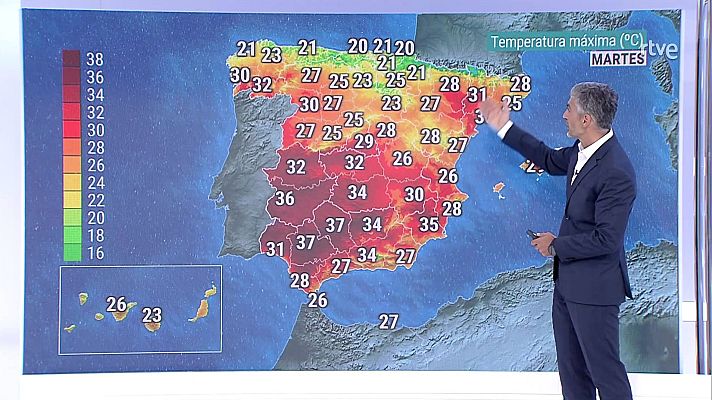 El tiempo - Intervalos de viento fuerte en Ampurdán y zonas expuestas de Canarias