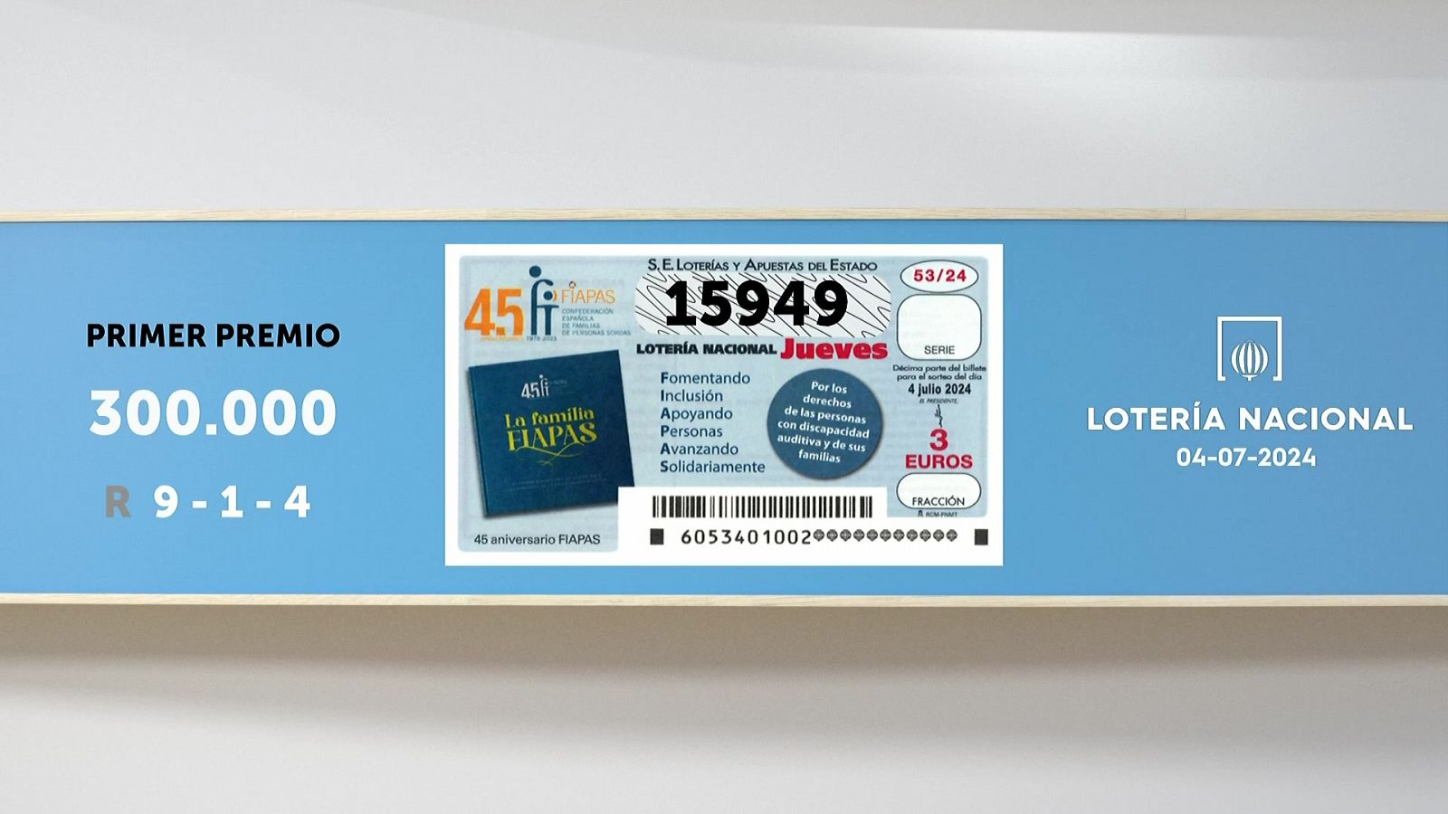 Sorteo de la Lotería Nacional del 04/07/2024 - Ver ahora