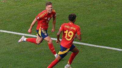 Gol de Dani Olmo para adelantar a España en el marcador contra Alemania