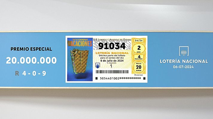 Sorteo de la Lotería Nacional del 06/07/2024