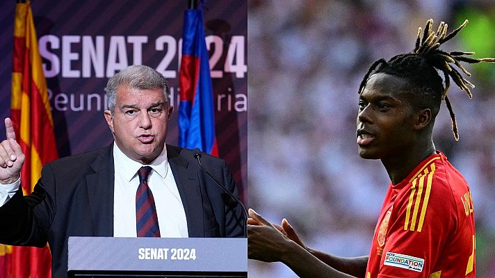 Diario 24 - Joan Laporta confirma el interés del Barcelona por Nico Williams