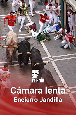 Sexto encierro de San Fermín 2024 a cámara lenta