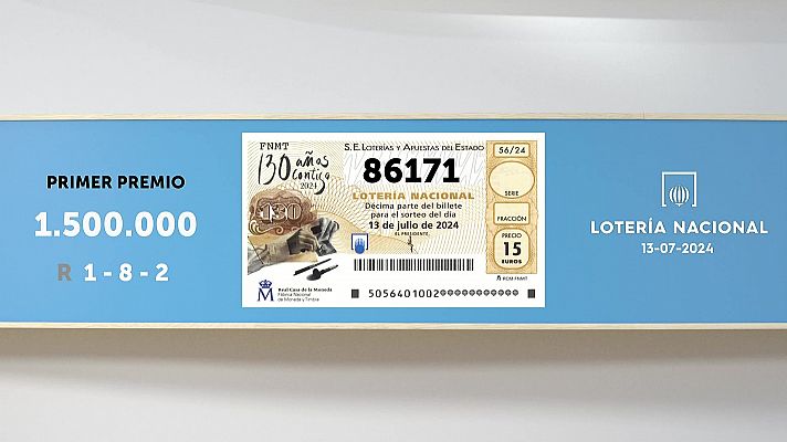 Sorteo de la Lotería Nacional del 13/07/2024