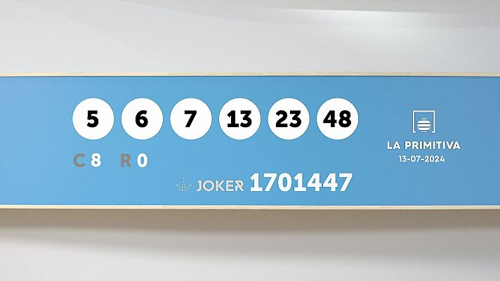 SELAE - Sorteo de la Lotería Primitiva y Joker del 13/07/2024