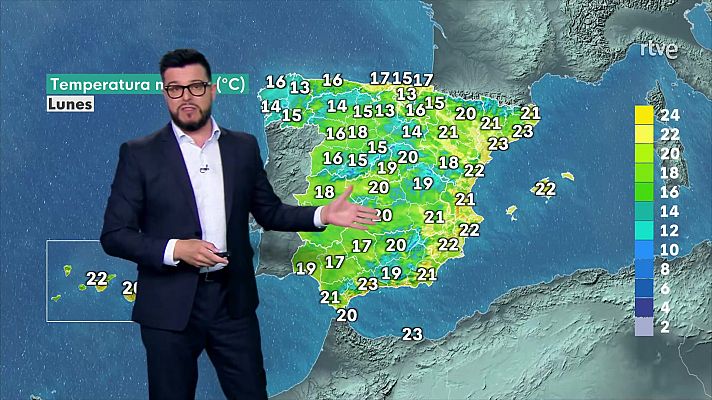 Precipitaciones localmente fuertes en Rías Baixas a últimas horas