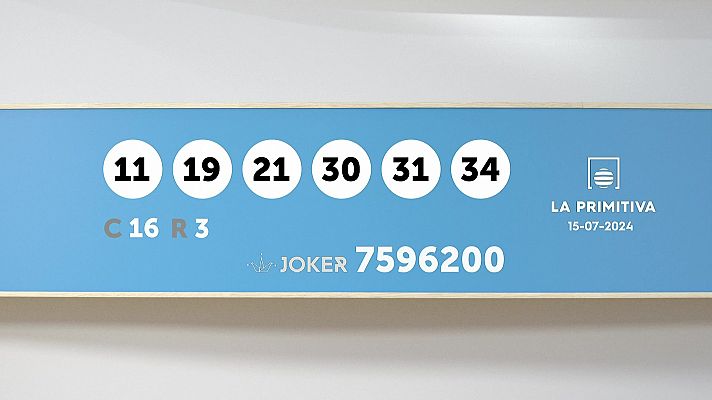 SELAE - Sorteo de la Lotería Primitiva y Joker del 15/07/2024