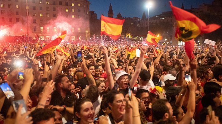 Telediario 1 - La celebración de los goles en la final de la Eurocopa hizo temblar el suelo en España, según apunta el CSIC