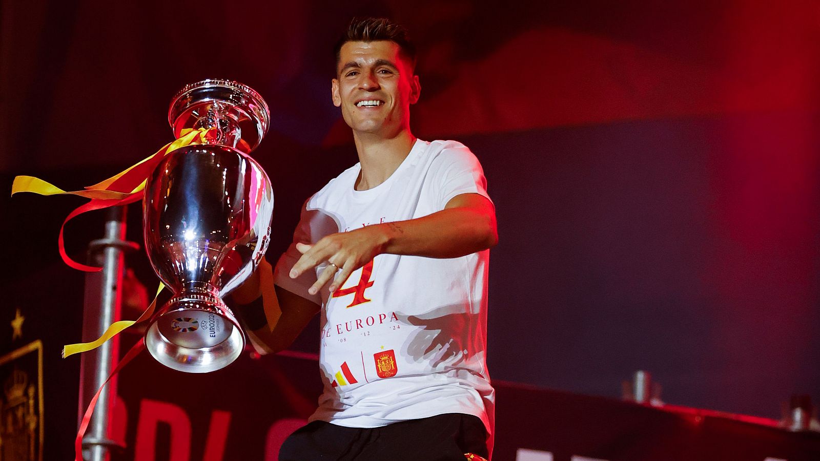 Morata, protagonista en la celebración de la Eurocopa de España