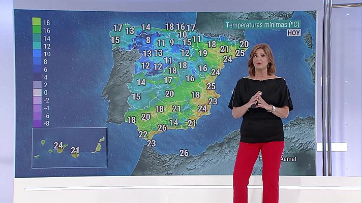 Temperaturas significativamente elevadas en zonas de los valles del Guadalquivir, Segura y Guadalhorce y del sureste de Castilla-La Mancha