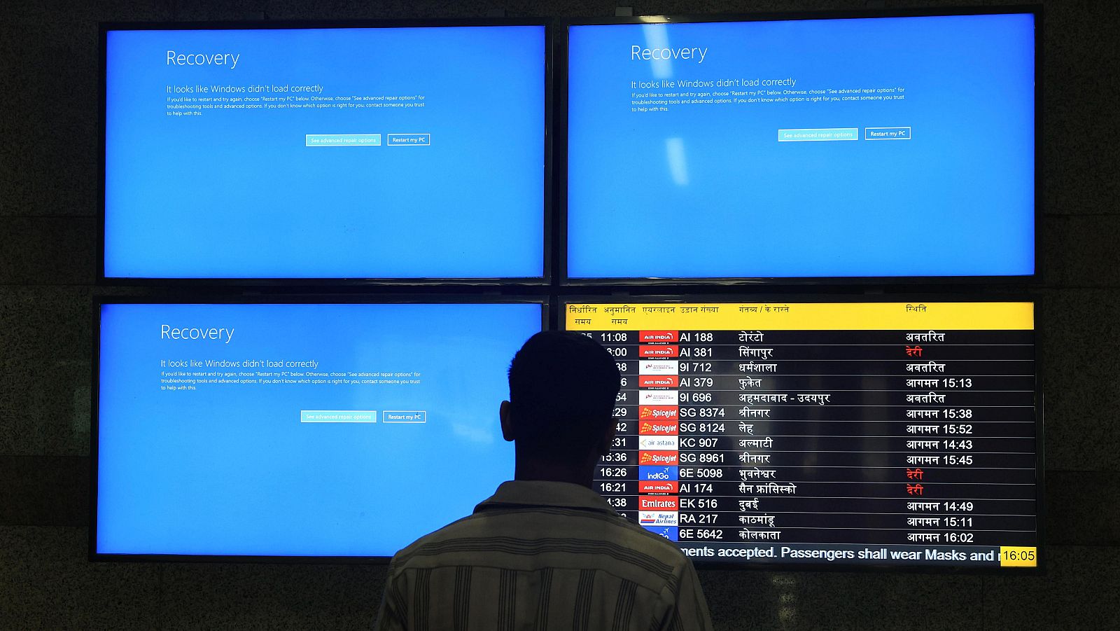 Caos mundial por el colapso informático de Microsoft - Telediario 1 | Ver