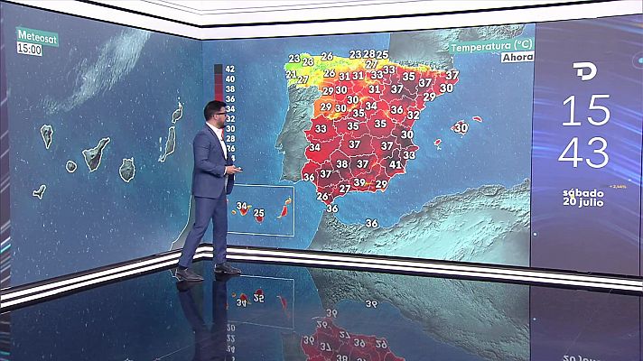 Temperaturas significativamente elevadas en la mayor parte de la mitad sur y nordeste peninsular, así como en ambos archipiélagos