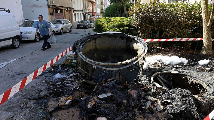 Los actos vandálicos aumentan en la huelga de basura en A Coruña