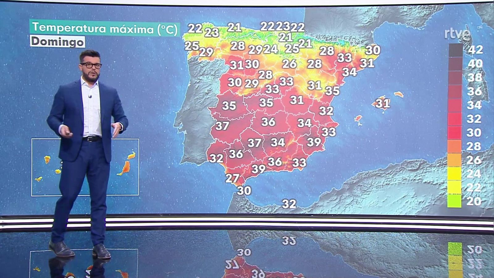 Descenso casi generalizado de las temperaturas, notable en el tercio nordeste y Mallorca, aunque mantendrán valores altos en Albacete y Málaga. - ver ahora