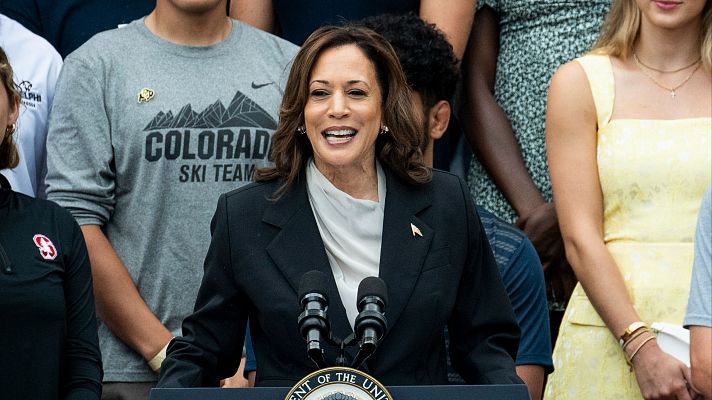 Telediario 2 - Kamala Harris, una carrera por la presidencia demasiado cerca del 'sprint' final