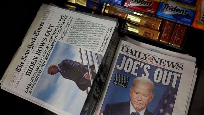 Telediario 2 - La retirada de Biden de la carrera presidencial vista por los medios estadounidenses