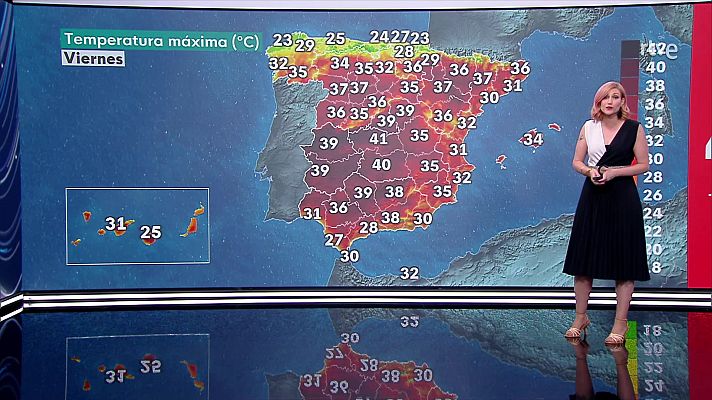El tiempo - Temperaturas significativamente elevadas en la mayor parte de interiores de la Península