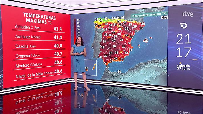 Las temperaturas máximas descenderán en el tercio oeste peninsular y Canarias