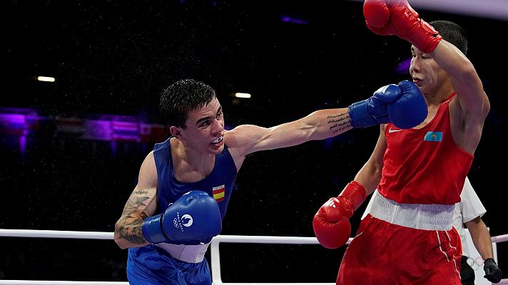 Boxeo JJOO París 2024 - 63,5 kg: B. Mukhammedsabyr (KAZ) vs. O. Ibarretxe (ESP)
