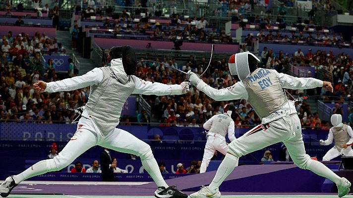 Esgrima JJOO París 2024 - Florete individual (M) 1/8. C. Llavador (ESP) vs. M. HAMZA (EGY)