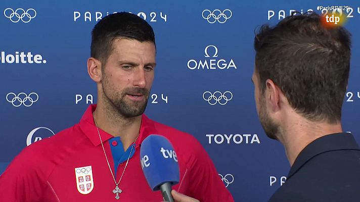 Tenis JJOO París 2024 - Djokovic, a TVE: "Es una victoria especial por jugar contra Rafa en la pista de Roland Garros"