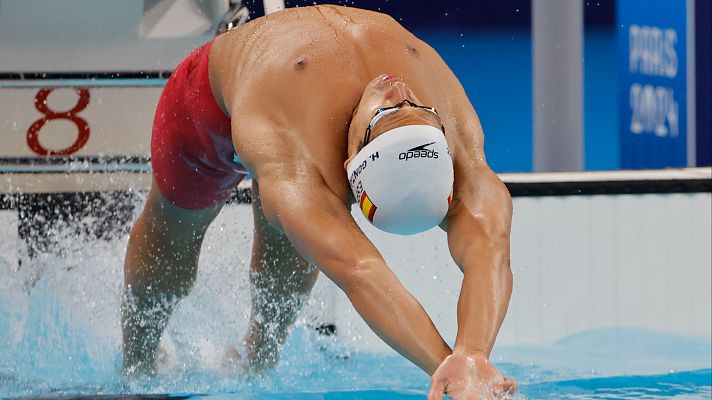 Natación JJOO París 2024 - Hugo González finaliza sexto en los 100m espalda