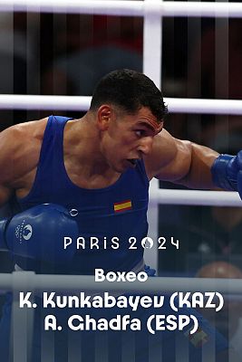 Boxeo JJOO París 2024 - < 90 kg (M): K. Kunkabayev (KAZ) vs. A. Ghadfa (ESP)