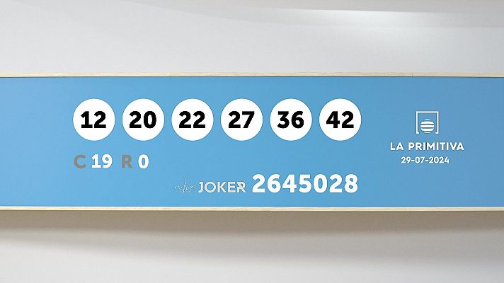 Sorteo de la Lotería Primitiva y Joker del 29/07/2024