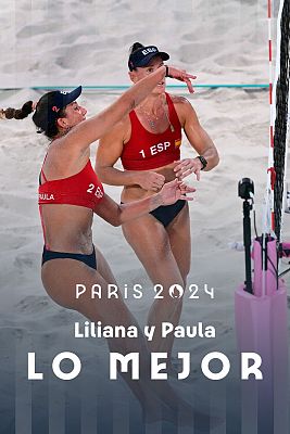 Vóley playa JJOO París 2024 - Los puntazos del duelo entre Lili y Paula contra Ana Patricia y Duda en vóley playa