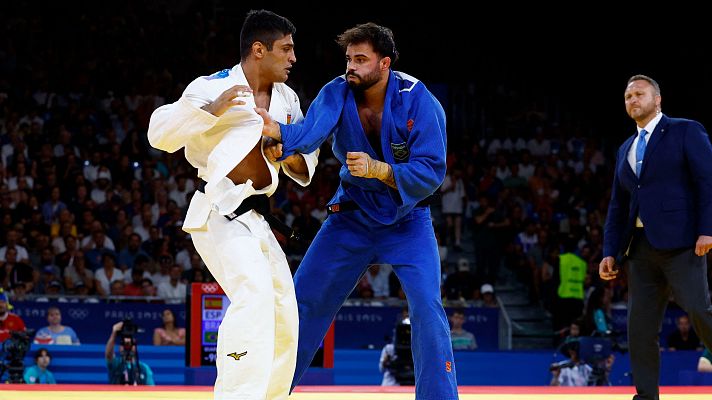 Judo JJOO París 2024 - Cuartos. -90kg (M): T. Mosakhlishvili (ESP) vs. R. Macedo (BRA)