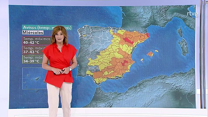 tiempo  31/07/24Temperaturas elevadas en la mitad sudeste peninsular, centro, nordeste y Baleares