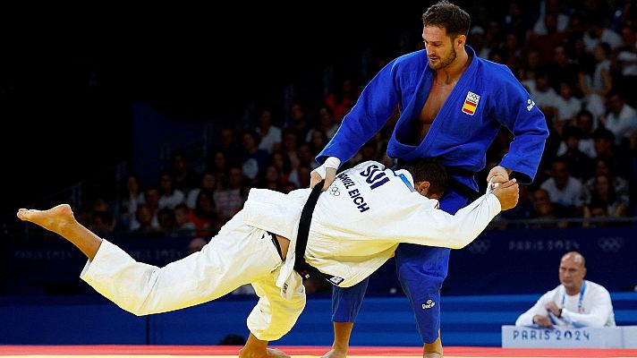 París 2024 - Judo: 1/4 final. -100 kg (M): N. Sherazadishvili vs. EICH Daniel