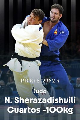 París 2024 - Judo: 1/4 final. -100 kg (M): N. Sherazadishvili vs. EICH Daniel