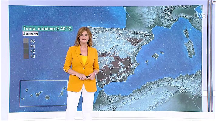 Temperaturas elevadas en la mitad sudeste peninsular, centro, nordeste y archipiélagos