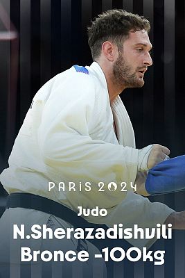 Judo JJOO París 2024 - Bronce. -100 kg (M): N. Sherazadishvili vs. M. Turoboyev