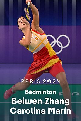 Bádminton JJOO París 2024 - Octavos final. Individual (F): B. Zhang (USA) vs. C. Marín (ESP)