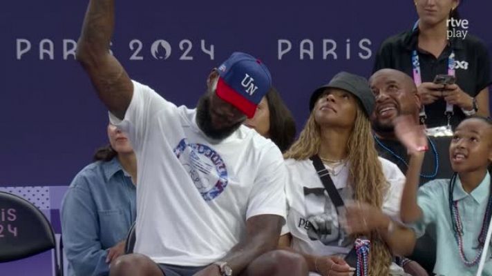 España (F) de baloncesto 3X3 pierde contra Estados Unidos con LeBron James como espectador