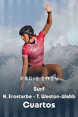 Surf JJOO París 2024 - Cuartos: N. Erostarbe (ESP) vs. T. Weston-Webb (BRA) Resumen