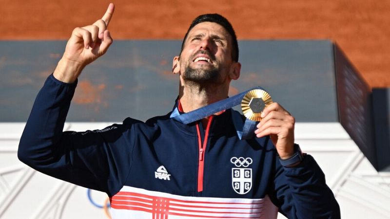 Djokovic a RTVE sobre Alcaraz: "Muchas gracias por dejarme ganar el oro en lo que pueden ser mis últimos Juegos Olímpicos de mi carrera" - Tenis JJOO París 2024 | Ver
