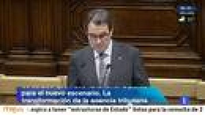 Telediario 1 - Artur Mas será reelegido hoy como president de la Generalitat con el apoyo de CiU y ERC