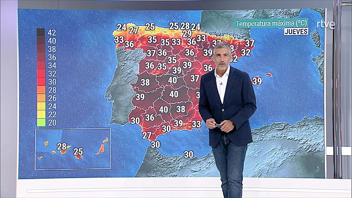 Temperaturas elevadas en la mitad sur peninsular, nordeste, Mallorca y meseta Norte