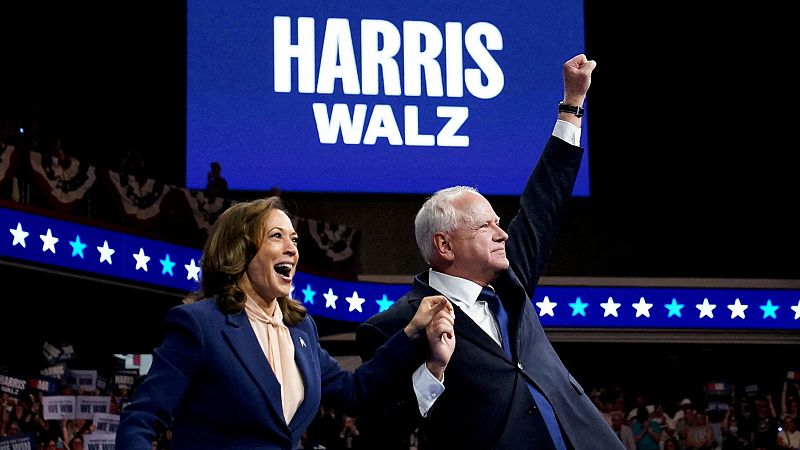 El nuevo dúo demócrata Harris-Walz inicia el duelo electoral - Informativo 24h | Ver