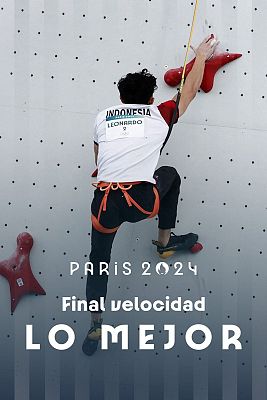 Escalada deportiva JJOO Paris 2024 - Escalada + velocidad (M): El indonesio Leonardo se lleva una final de récord
