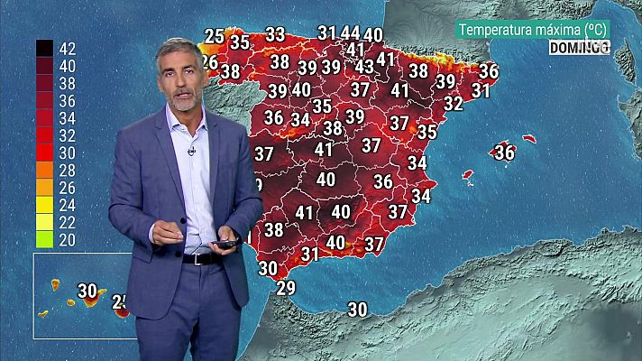 Aumento de las temperaturas máximas en la mitad norte peninsular y zonas altas de Canarias